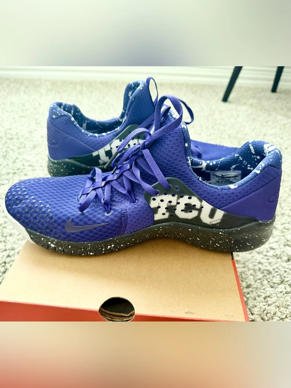 Nike Free TR 8 Mens Size 12 TCU Horned Frogs Purple Running Shoes